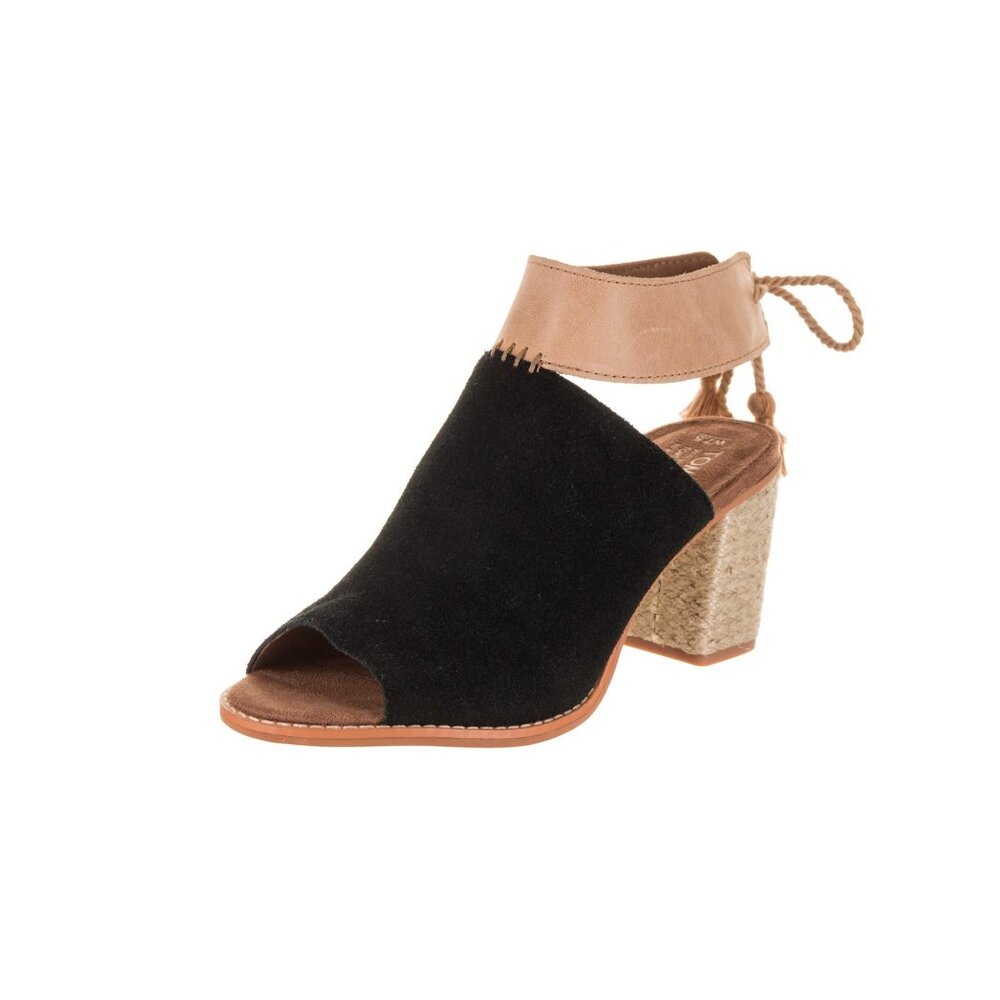 NEW TOMS Women Seville Peep Toe Mule Shootie Ankle Strap Bow Tie Bootie Sandal